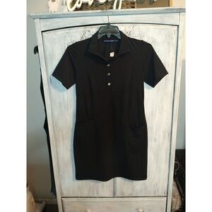 Katherine Way Mini Collared Dress Xs Black Boho Comfy Classic Preppy